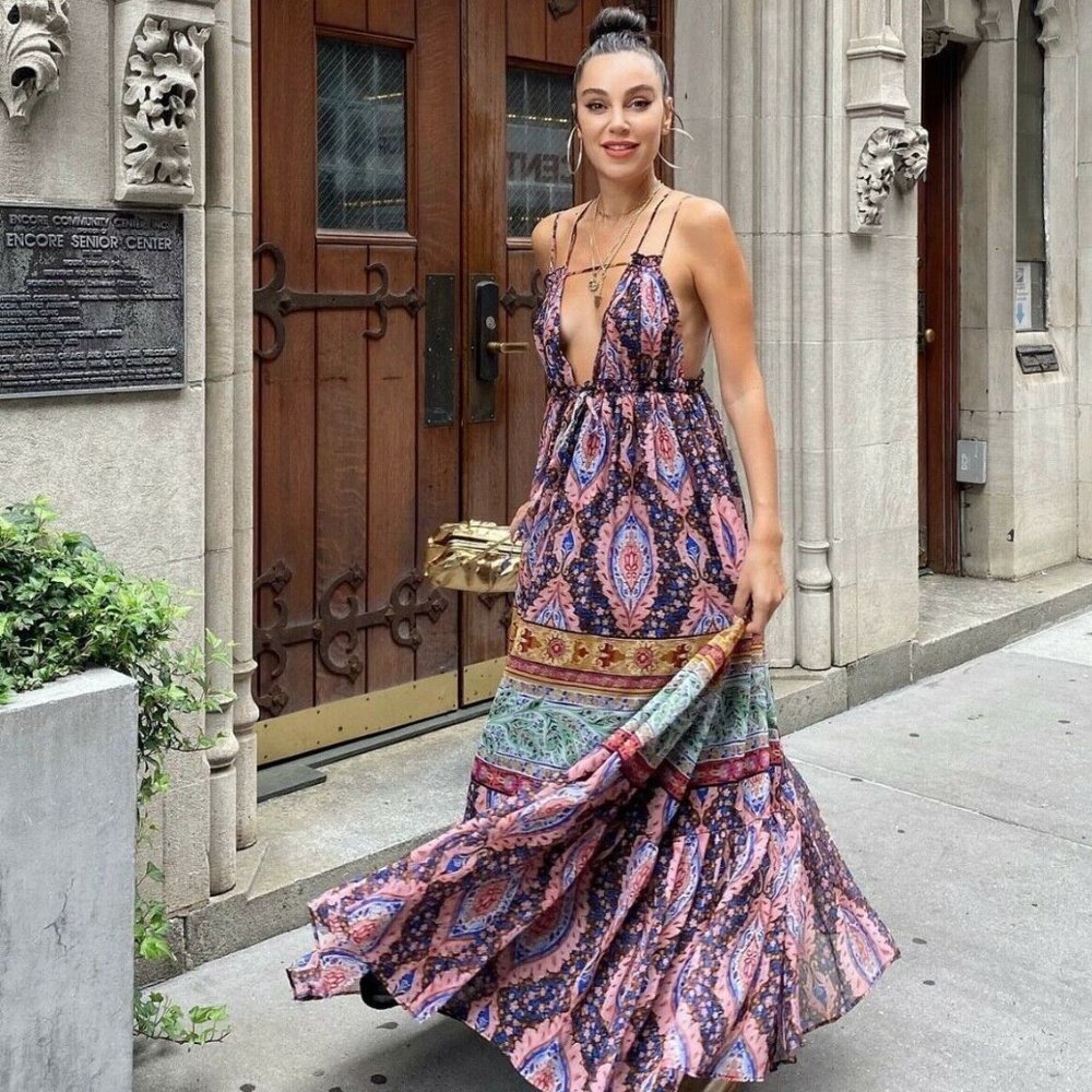 Zara Paisley Print Flowy Maxi Dress